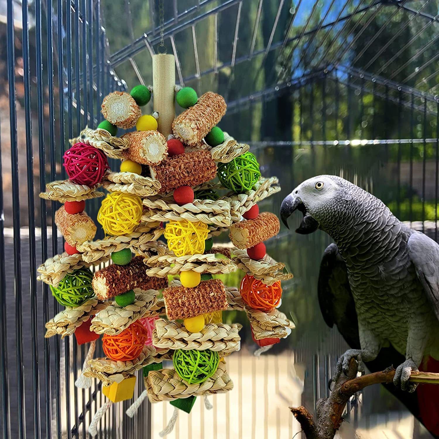 Parrot Toy Natural Corn Cob Chewing Bird Toys For Big Medium Sized Macaws