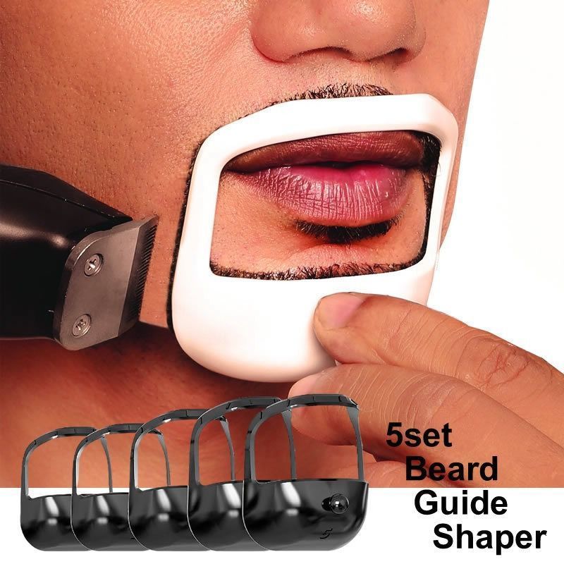 5pcs Beard Shaper Goatee Mustache Grooming Tool Men Beard Styling Template