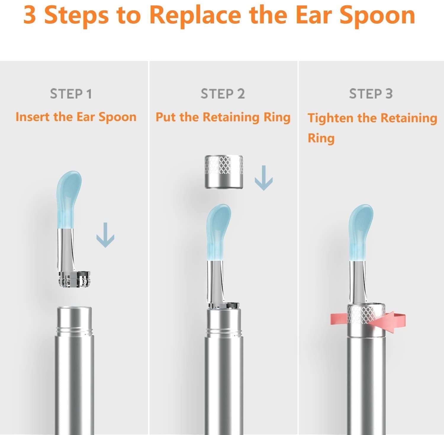 Original Ear Sticks Earpick Replacement Ear Cleaner Tips Set Silicone Ear Spoon For Bebird