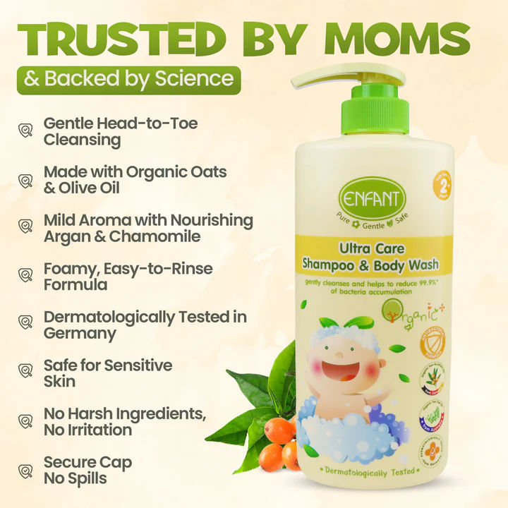 ENFANT - Ultra Care Organic Plus Shampoo & Body Wash 2Y+ 500ml