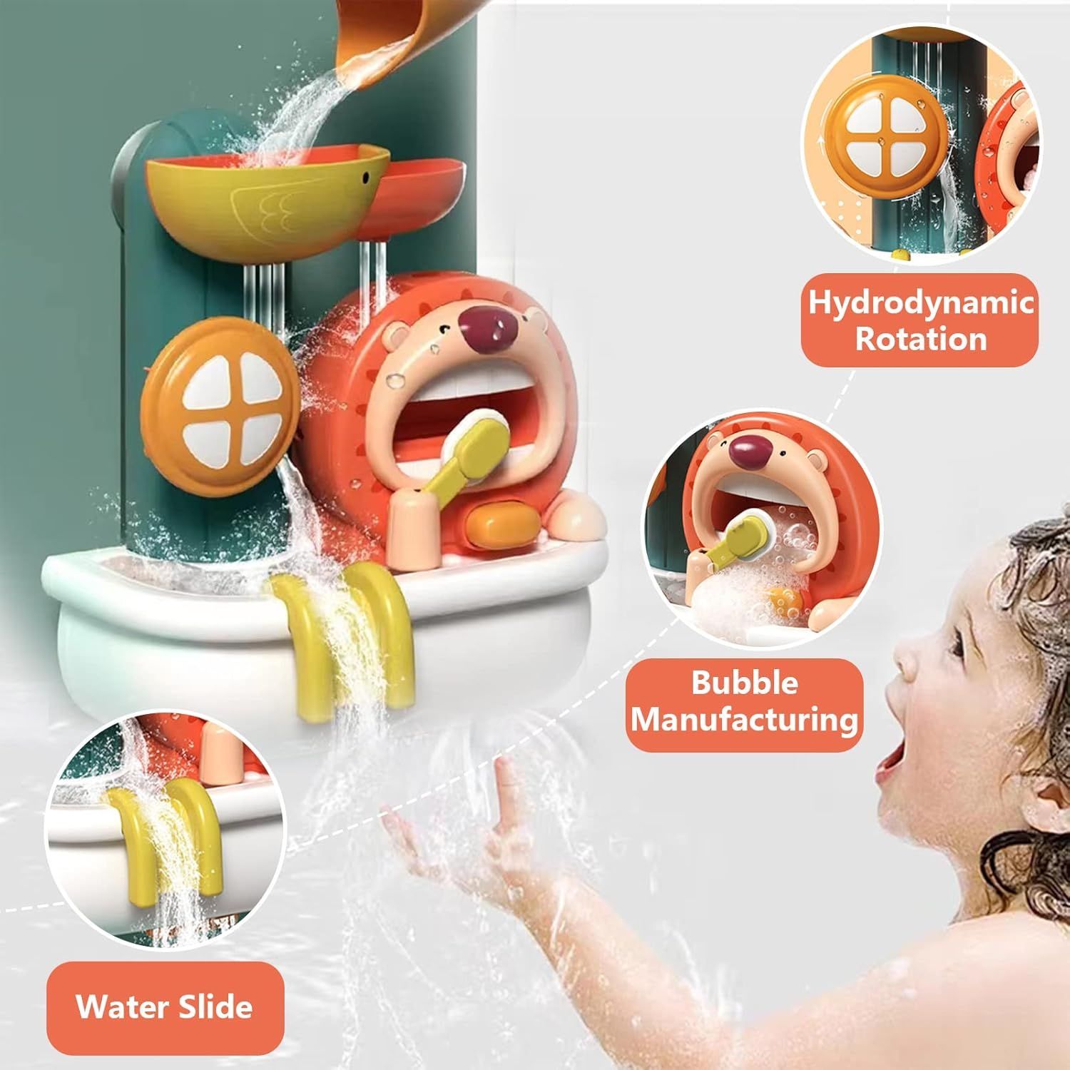 Baby Bath Toys Lion Bubble Bath Toys Bathtub Toys for Infants Toddlers 1-3 Years Old
