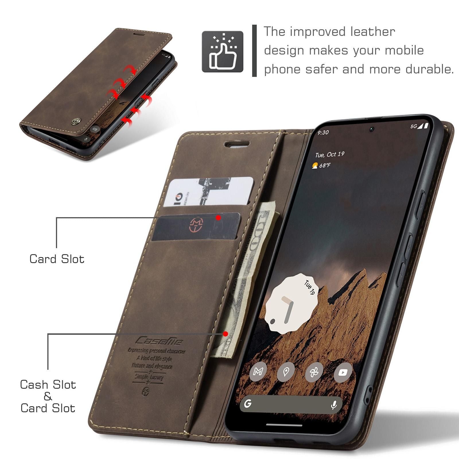 Multifunction Leather Case For Google Pixel 9a