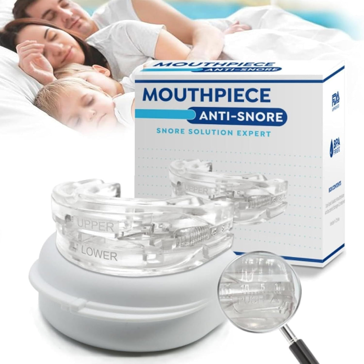 Anti-Snoring Mouth Guard Adjustable Mouthpiece Night Time Teeth Mouthguard