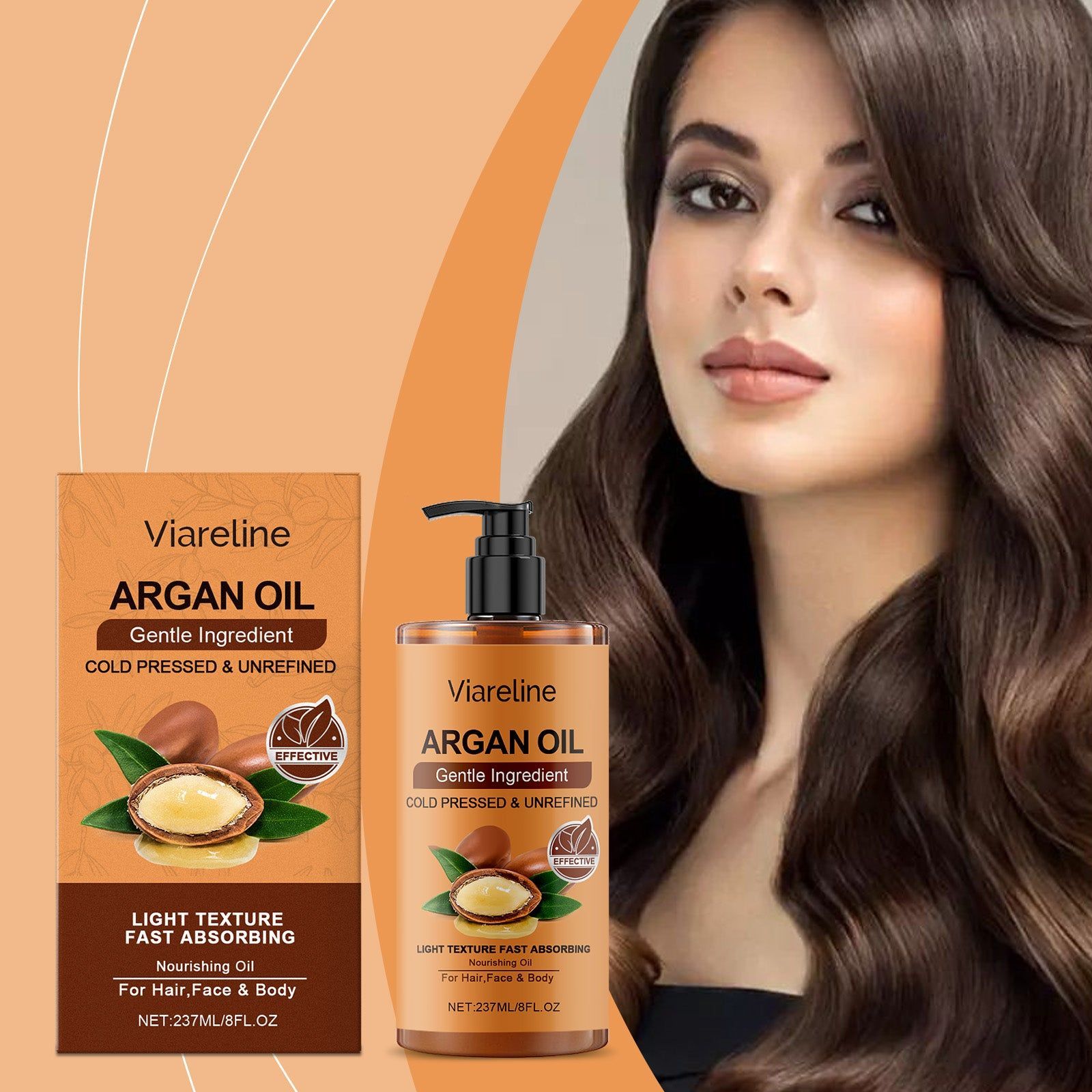 Argan Oil for Body Care, Hydrating Hair & Skin Moisturizer, Multi-Functional Essential Oil ,237ml