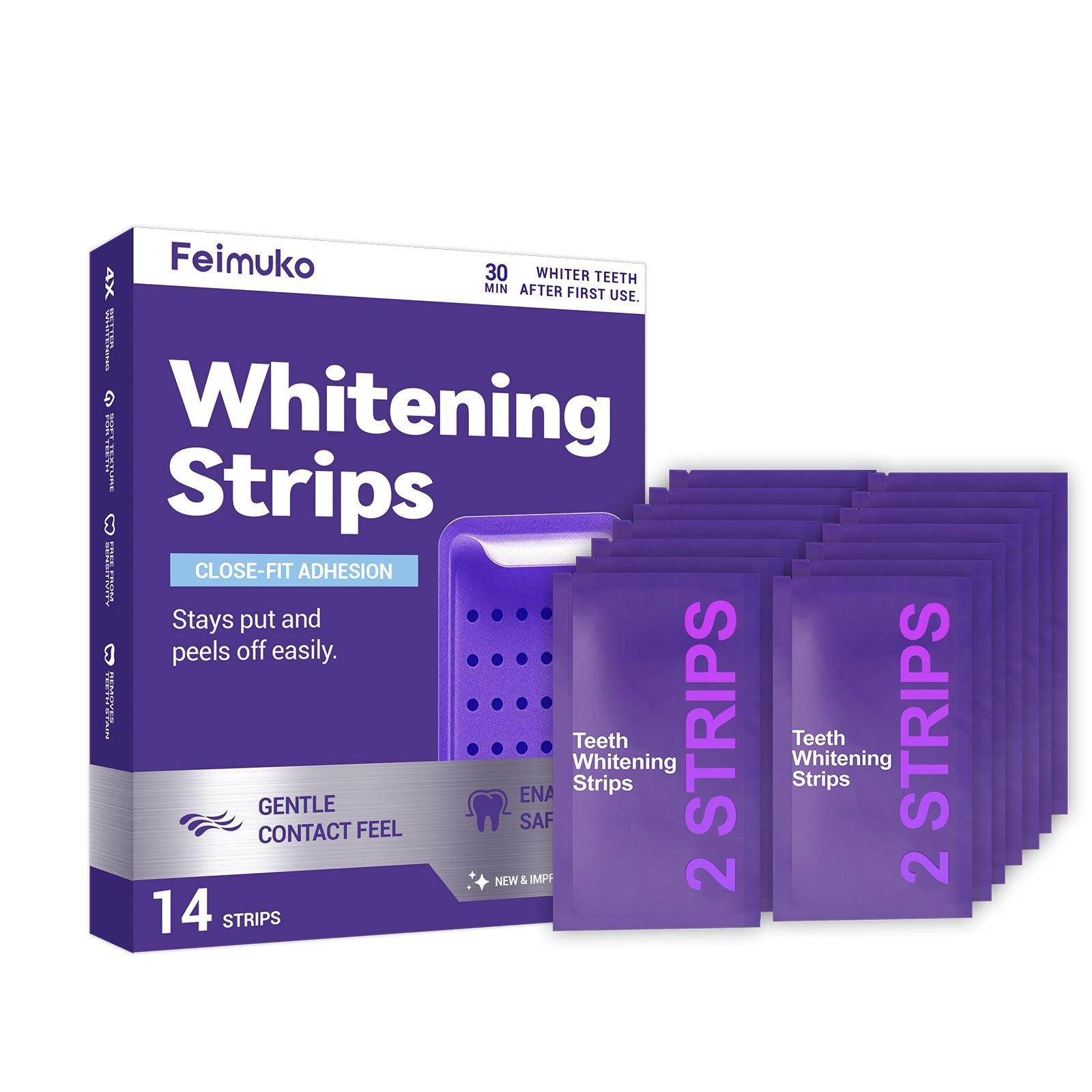 Brighten Your Smile with Portable Purple Lustrous Dental Care Strips, Easy Daily Oral Hygiene ,14 strips