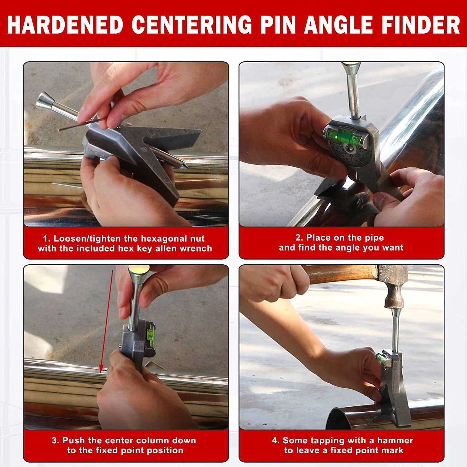 Safety Pipe Marker Centering Head Tool Center Finder Pipe Marking Centering Head