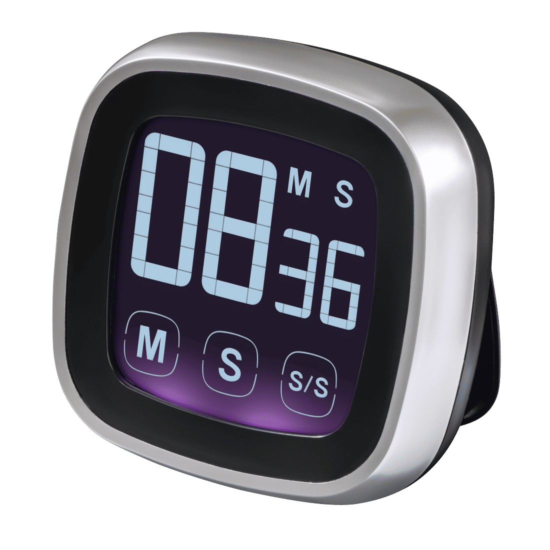 XAVAX 95321 "Touch" Kitchen Timer, Digital, silver/black