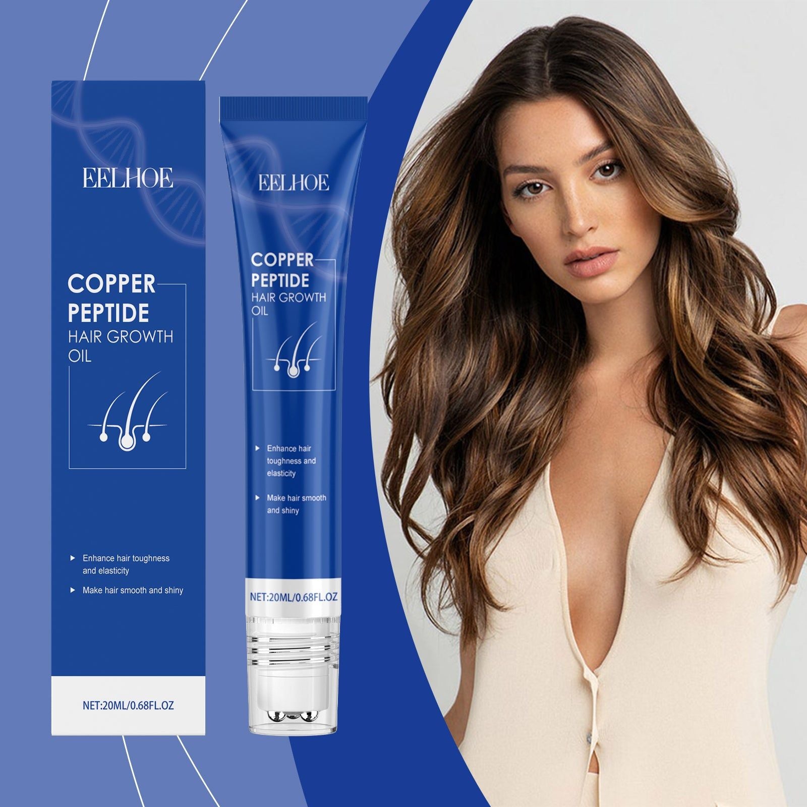 Blue Copper Peptide Hair Care Oil, Nourishing, Repairing, Moisturizing, Hair Growth, Anti-Damage ,20ml