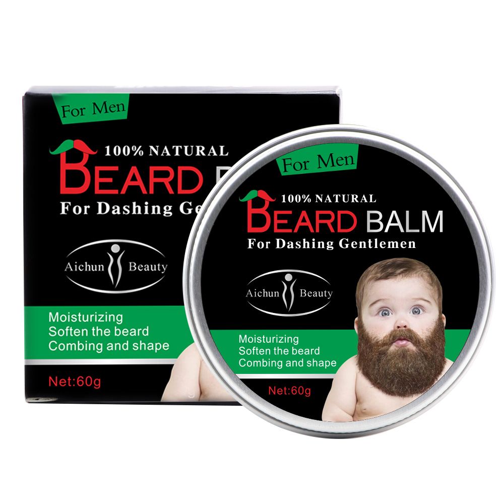 2pcs Beard Cream Moisturizing Organic Growth Wax Natural Beard Balm For Men