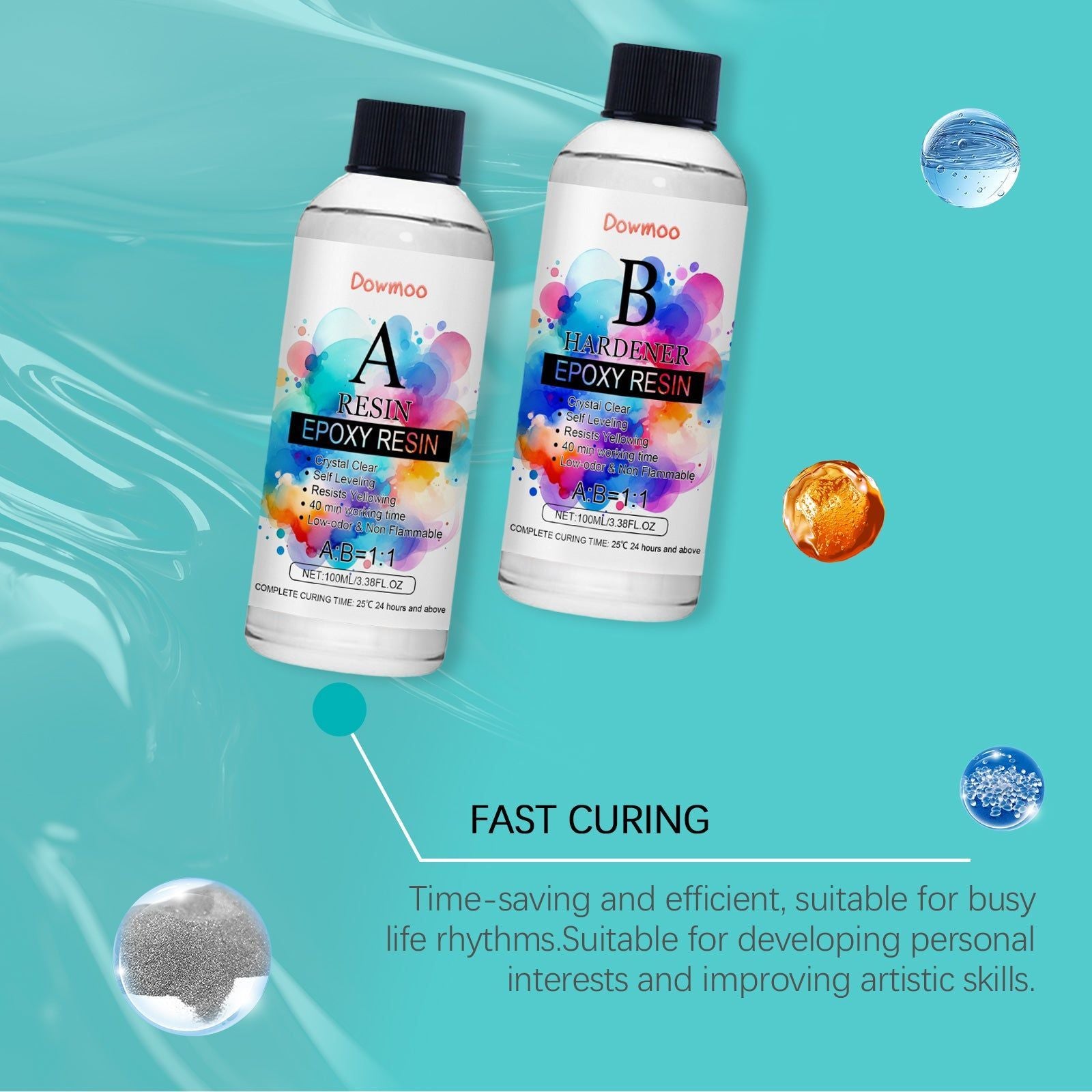 Create Stunning DIY Art with Clear Epoxy Resin Kit, High Transparency, Yellowing Resistance ,1set