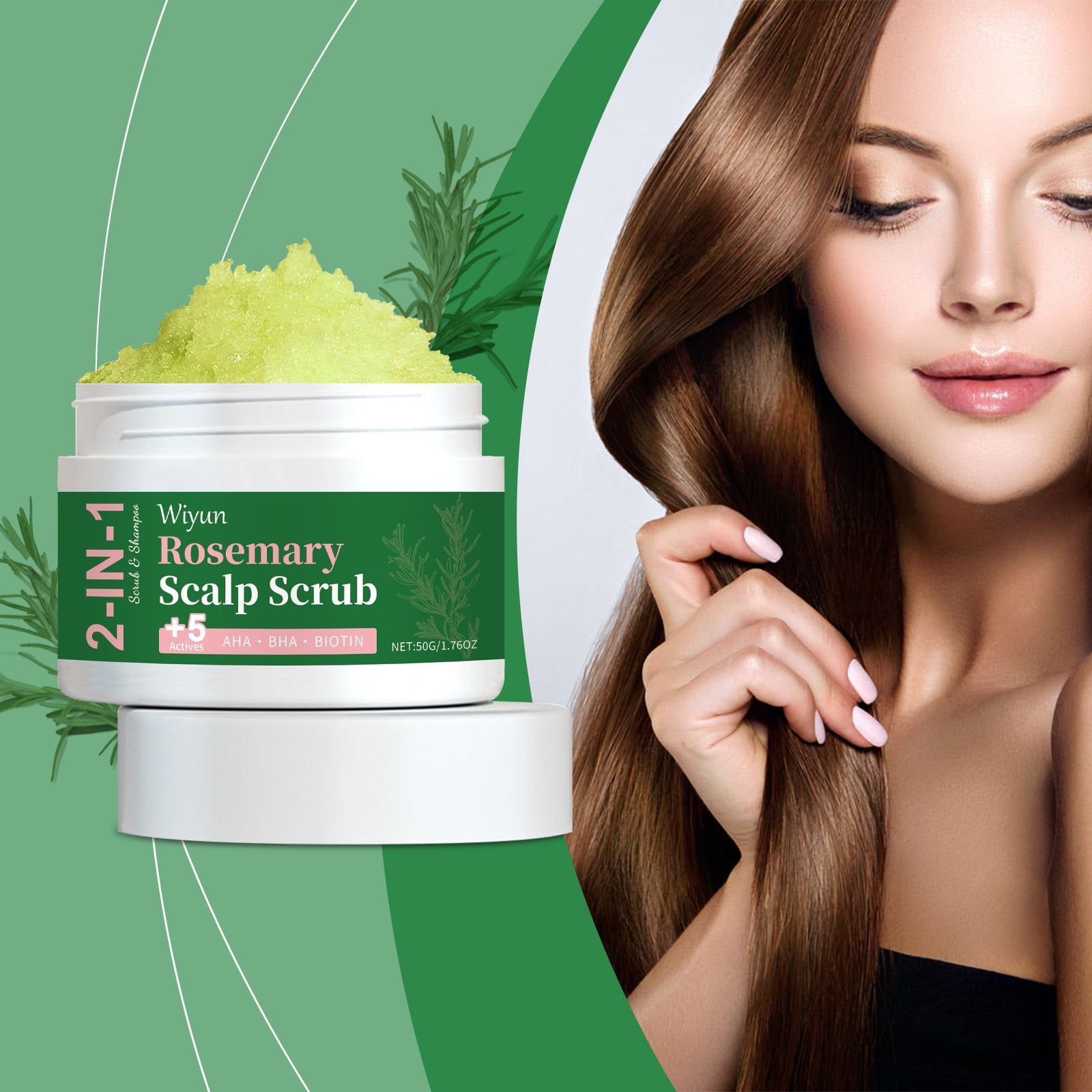 2-in-1 Scalp Care Scrub, Exfoliates, Controls Oil, Soothes, Hair Strengthening ,50g