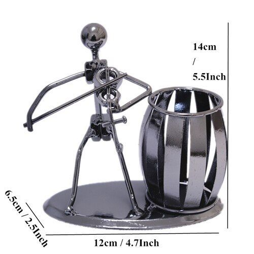Musician Pattern Pen Holder Iron Art Music Figure Desktop Organizer Home Decoration