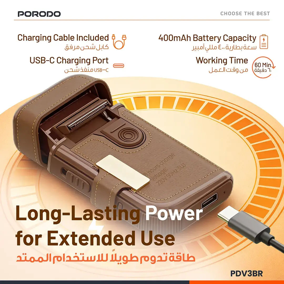 Porodo Clavis Multi-Functional Shaver Kit with Built-In Trimmer & Mirror