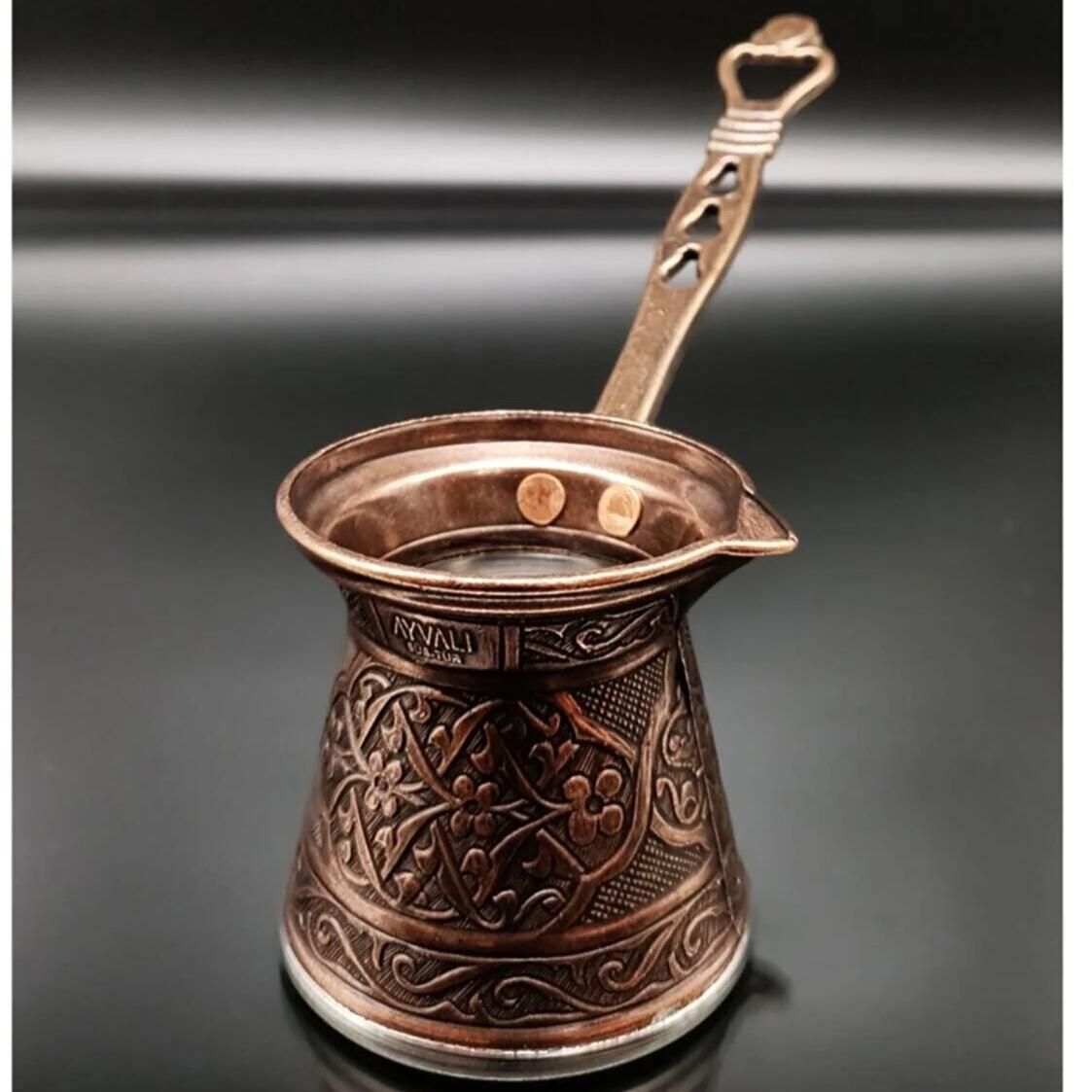 Turkish Coffee Pot Patterned Cast Iron Coffee Pot Compatible with 3-Person Induction Cookers