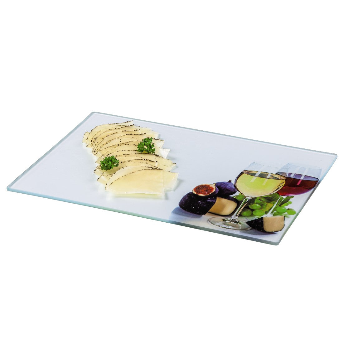 XAVAX 111537 Glass Cutting Plates, 2 pieces, "Wine" design, 30 x 20 cm, 35 x 25 cm