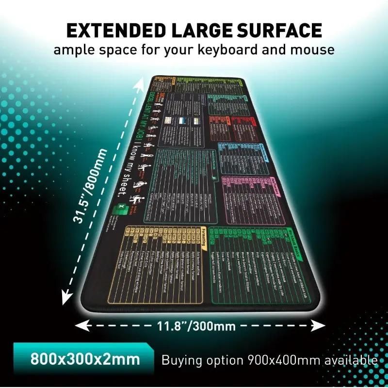 Keyboard Shortcut Desk Mat Mouse Pad 400x800x3mm