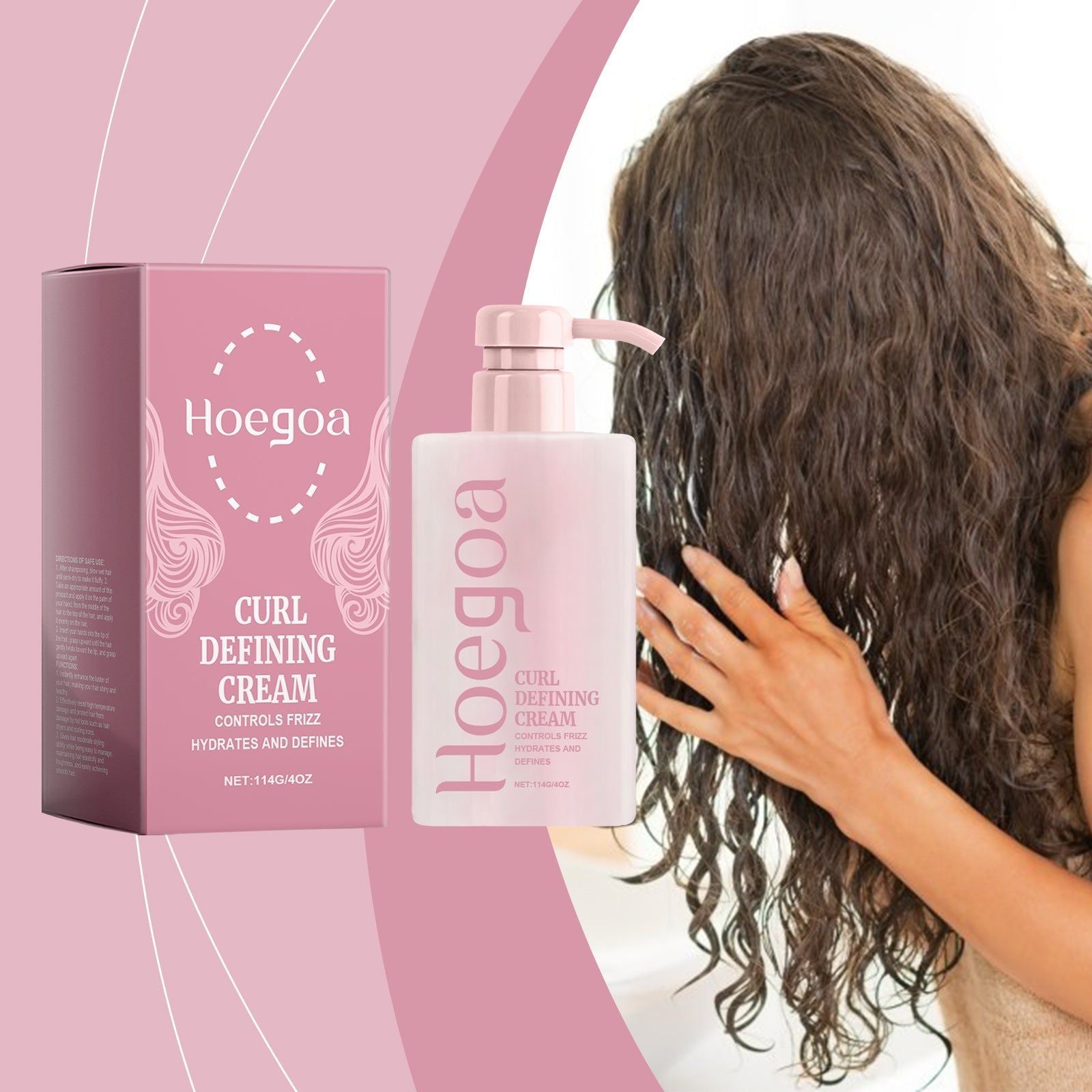 Curl Styling Cream for Natural Luster, Moisturizing, Frizz Control, Shine ,114g