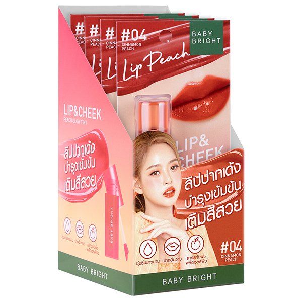 LIP & CHEEK PEACH GLOW TINT 2.4G BABY BRIGHT (M) #04 CINNAMON PEACH