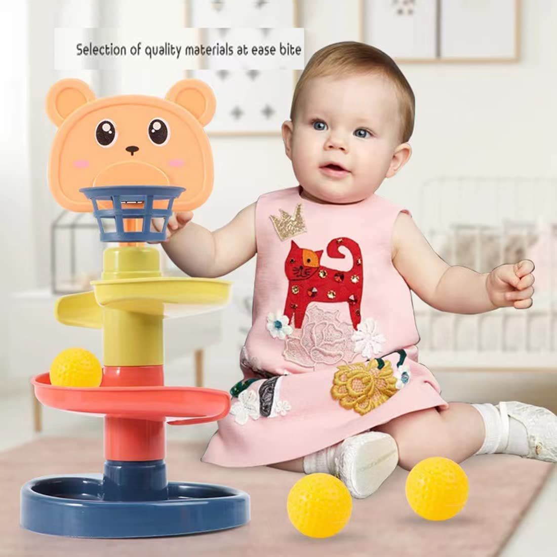 Rolling Ball Ramp Toy Spinning Tower Ball Activity Toy Educational Game Baby Toddler Gifts