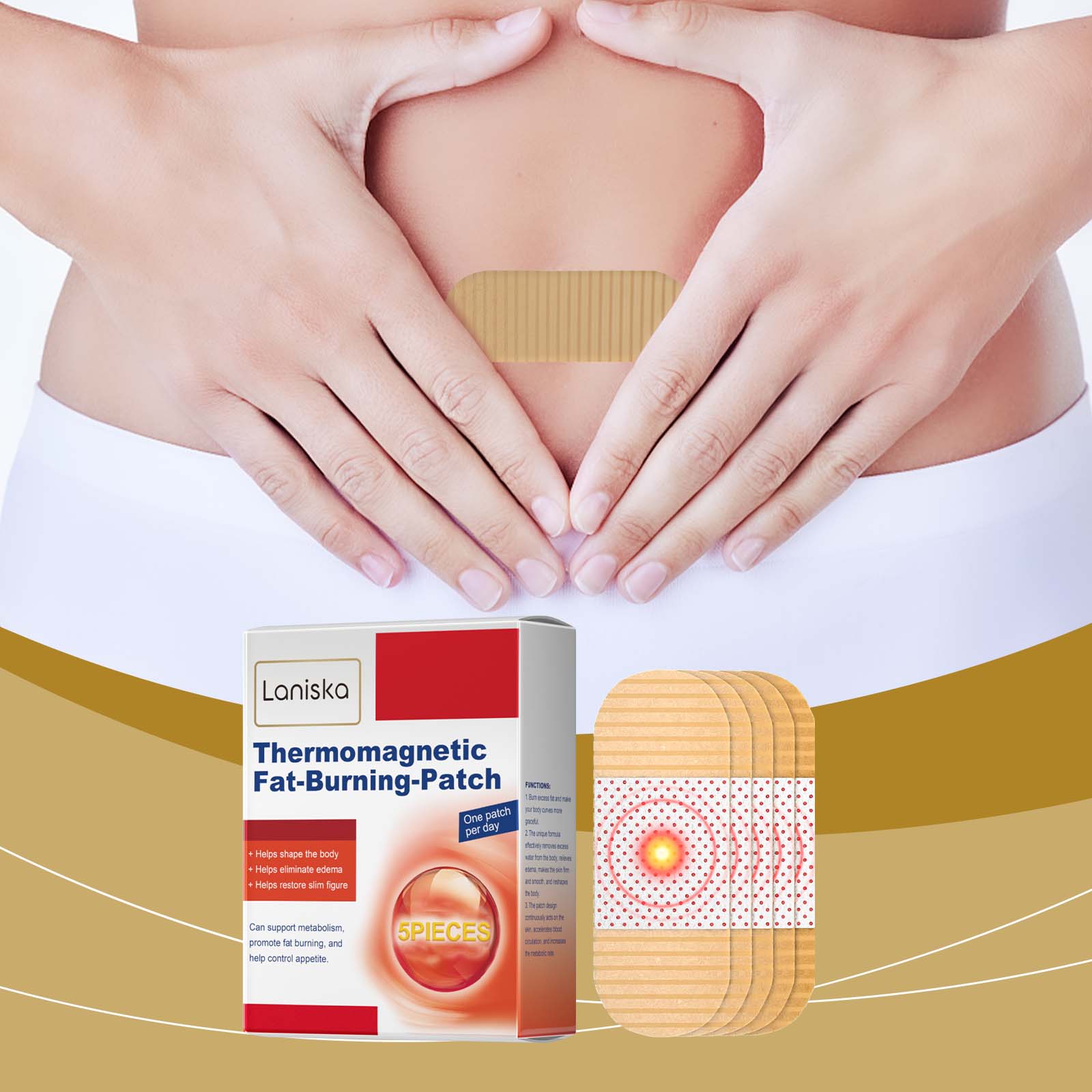 Body Care Patch, Boost Skin Elasticity, Light Firming, Shape Line, Easy to Use ,5pcs