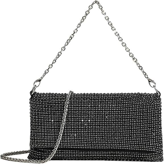 Women Rhinestone Evening Bag Handbag Bling Sequin Purse Sparkly Shoulder Bag for Party