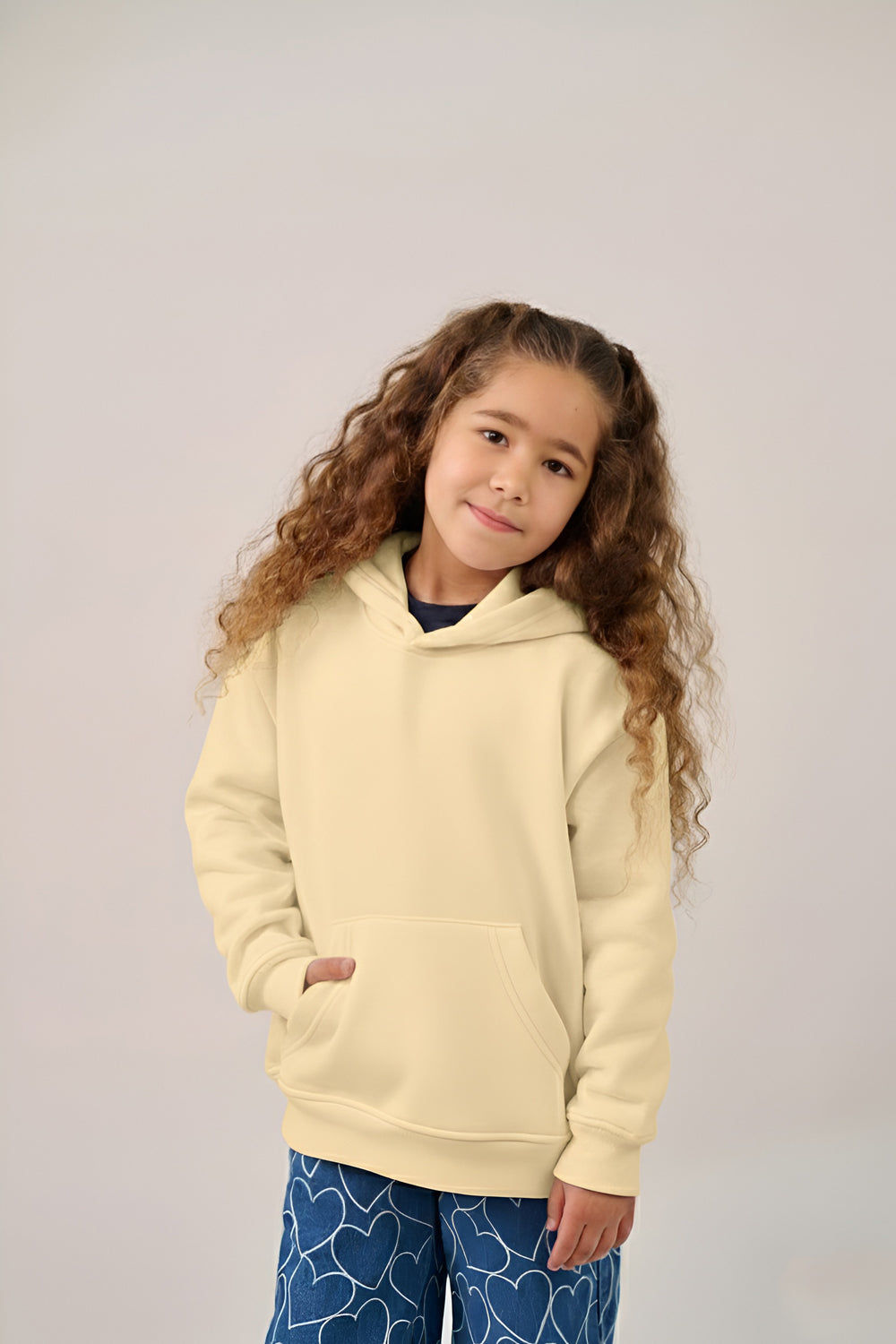 MULU Kids Classic Oversized Hoodie - Eggshell Yellow (Copy)