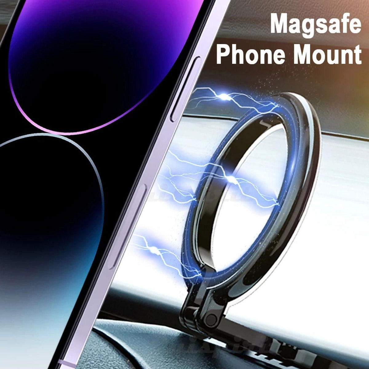Magnetic Phone Holder Ring Folding Car Mount With 360 Degree Rotation