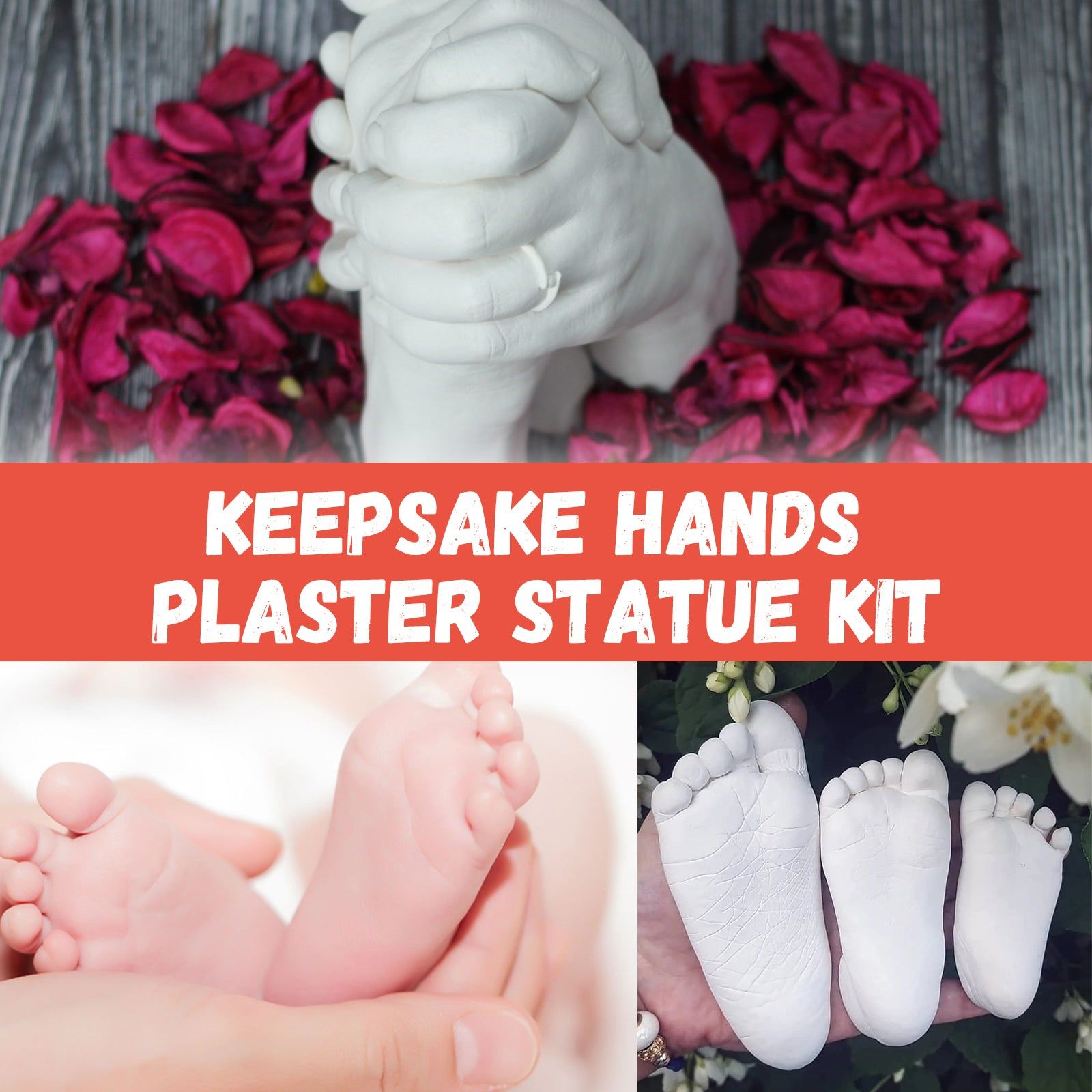 Create Perfect Hand Casts with Hand Film Plaster, DIY Memory Gift ,1set