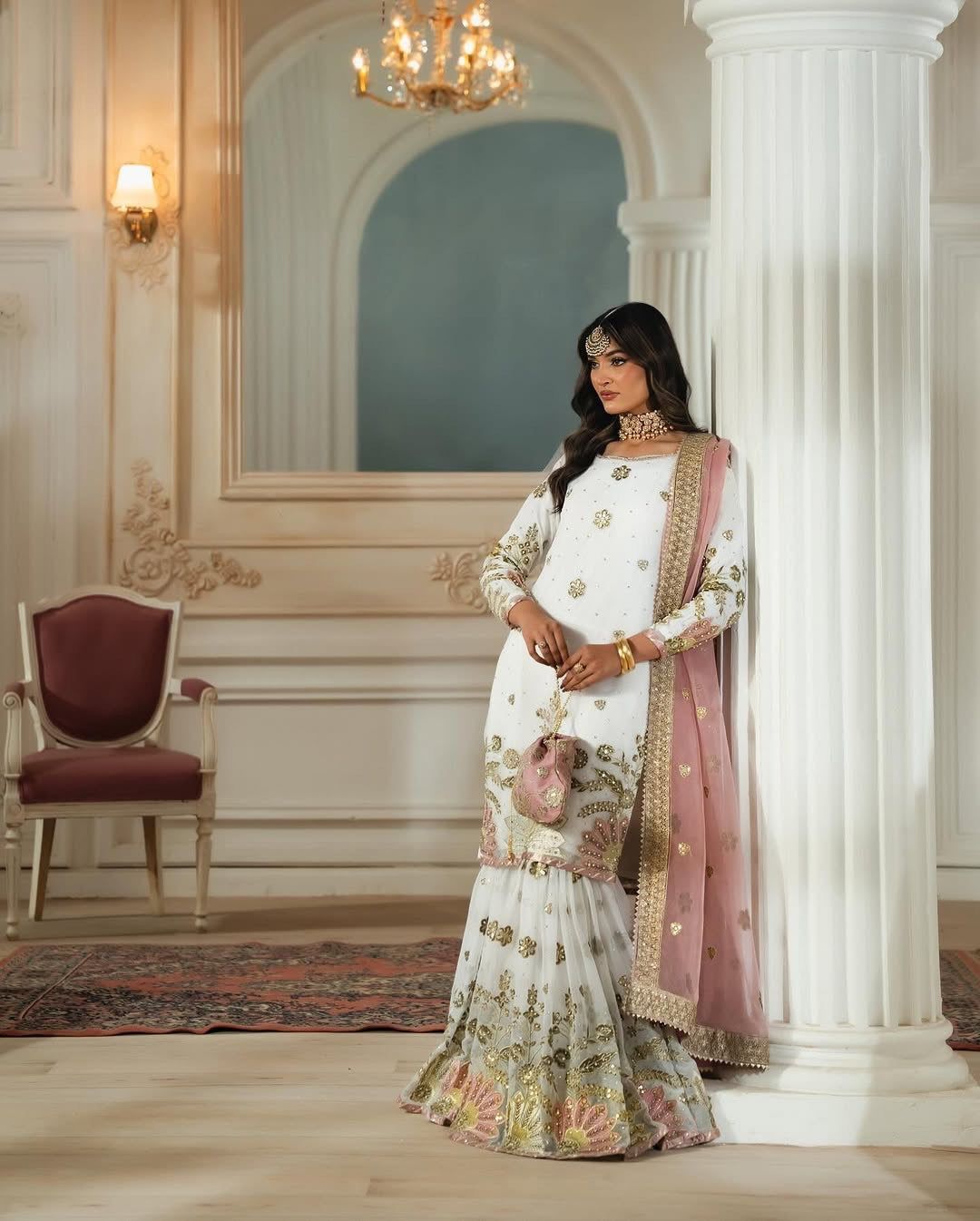 Fab Zone Heavy Embroidery Work With Dupatta And Top Plazzo Designer Party Wear Look