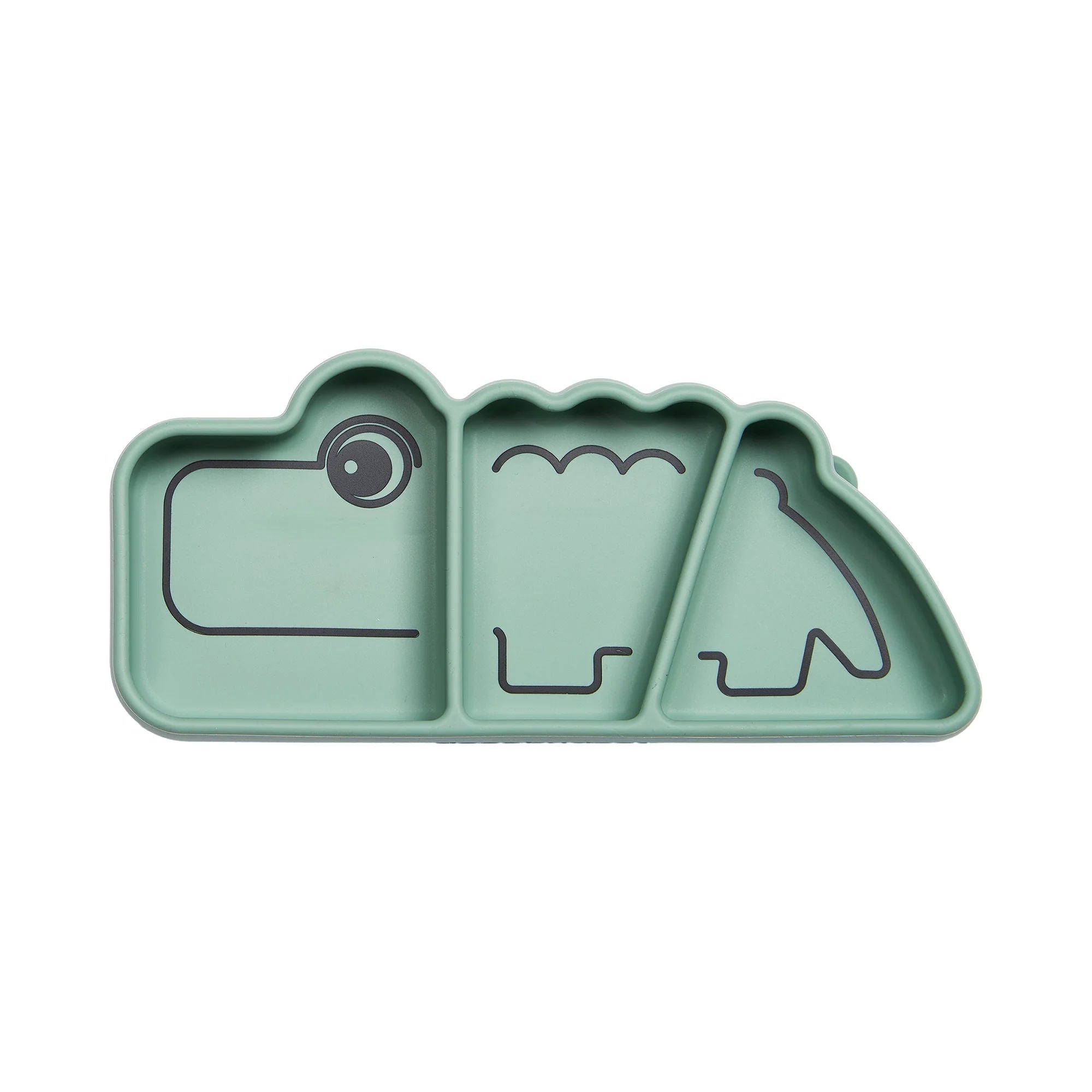 Done By Deer Silicone Stick&Stay Snack Plate Croco Green