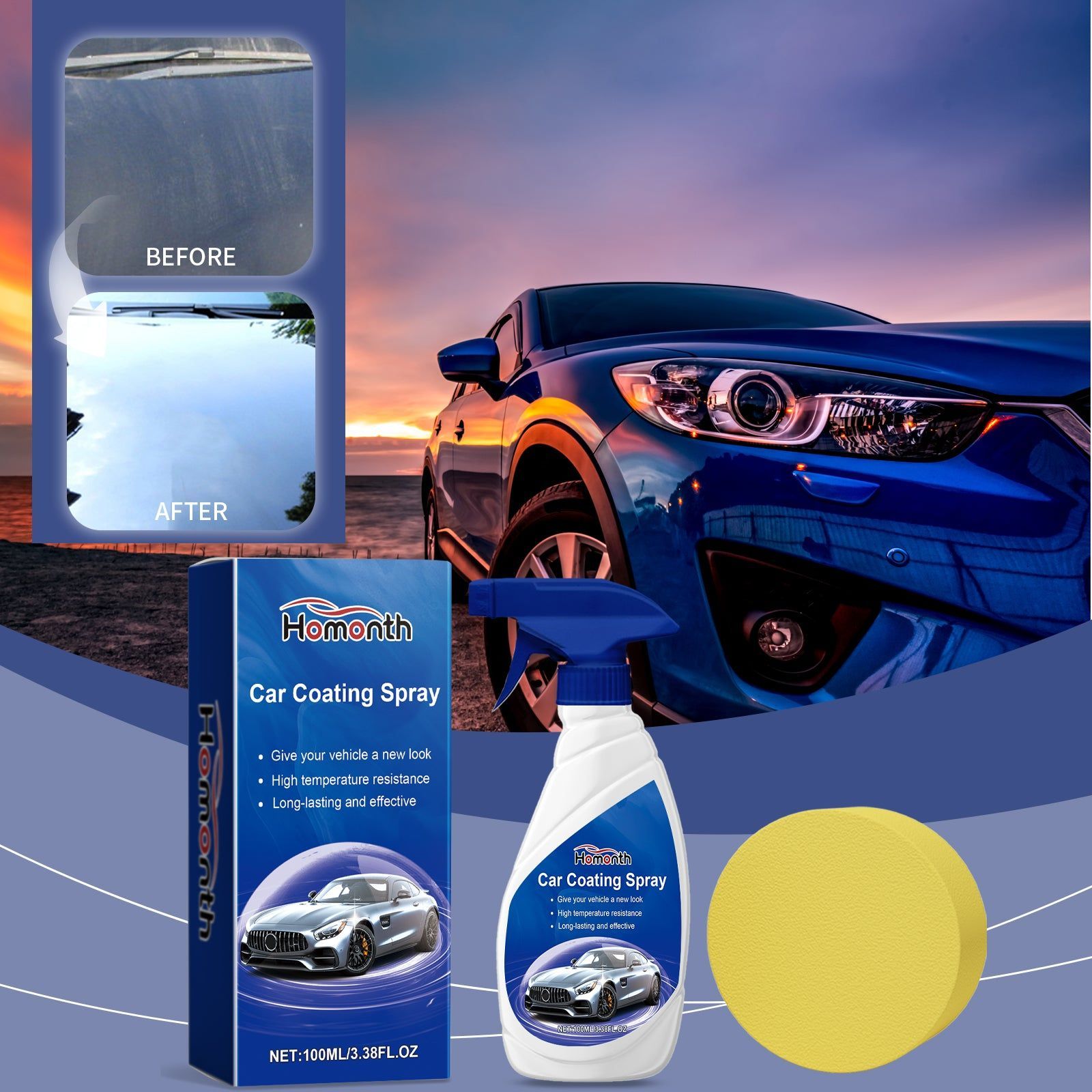 Car Coating, Automotive Paint Protection, Gloss Enhancement, Scratch Resistance, Easy Application ,1set