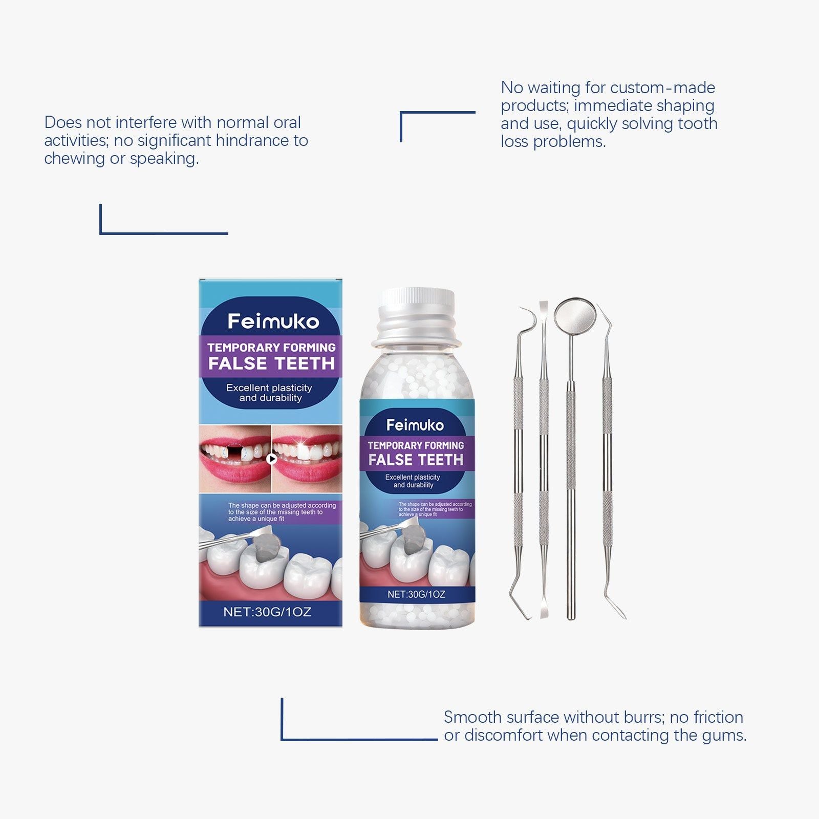 Create Custom Denture Gum for Perfect Fit, Natural Look, Easy Shaping ,1 set