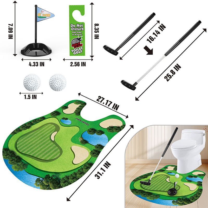 Toilet Golf Game Funny Joke Gifts for Dad Men Husband Boyfriend Grandpa