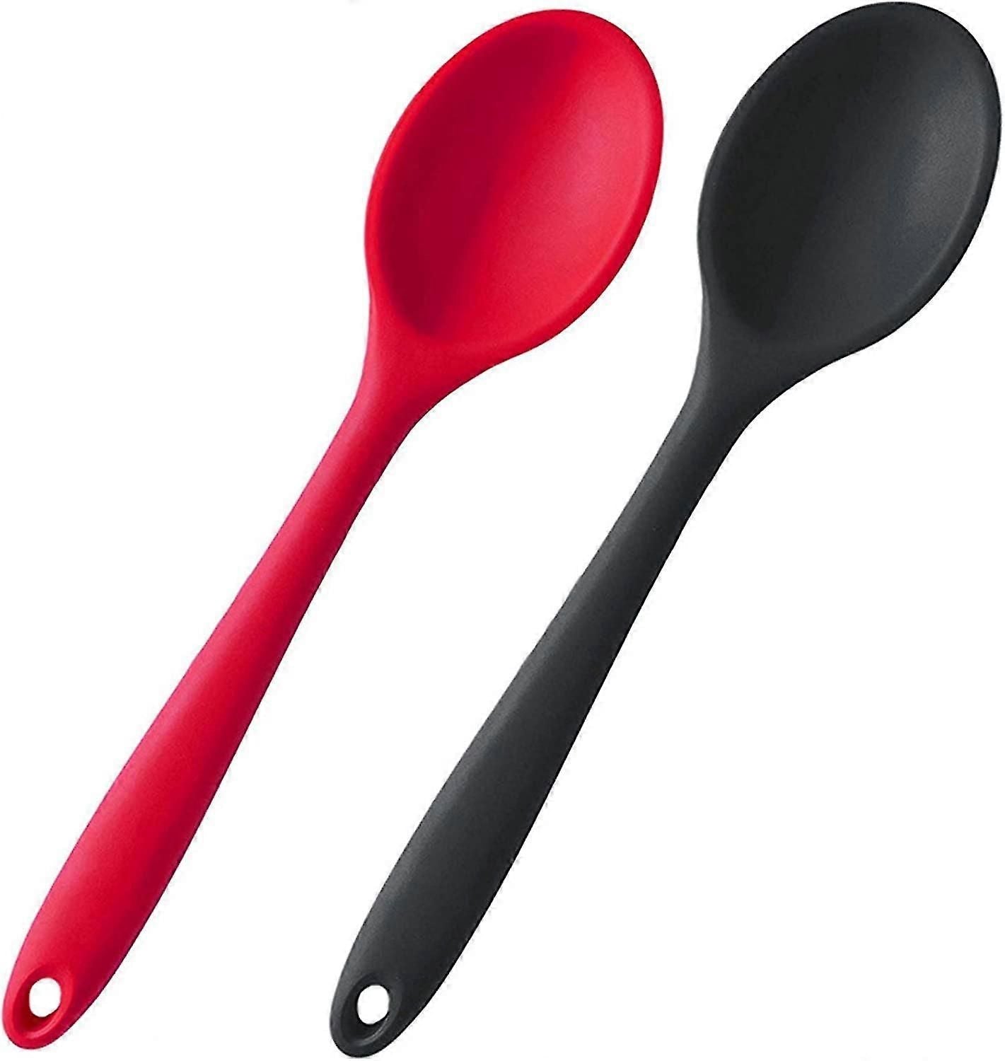 Set of 2 Silicone Nonstick Heat Resistant Cooking Spoons