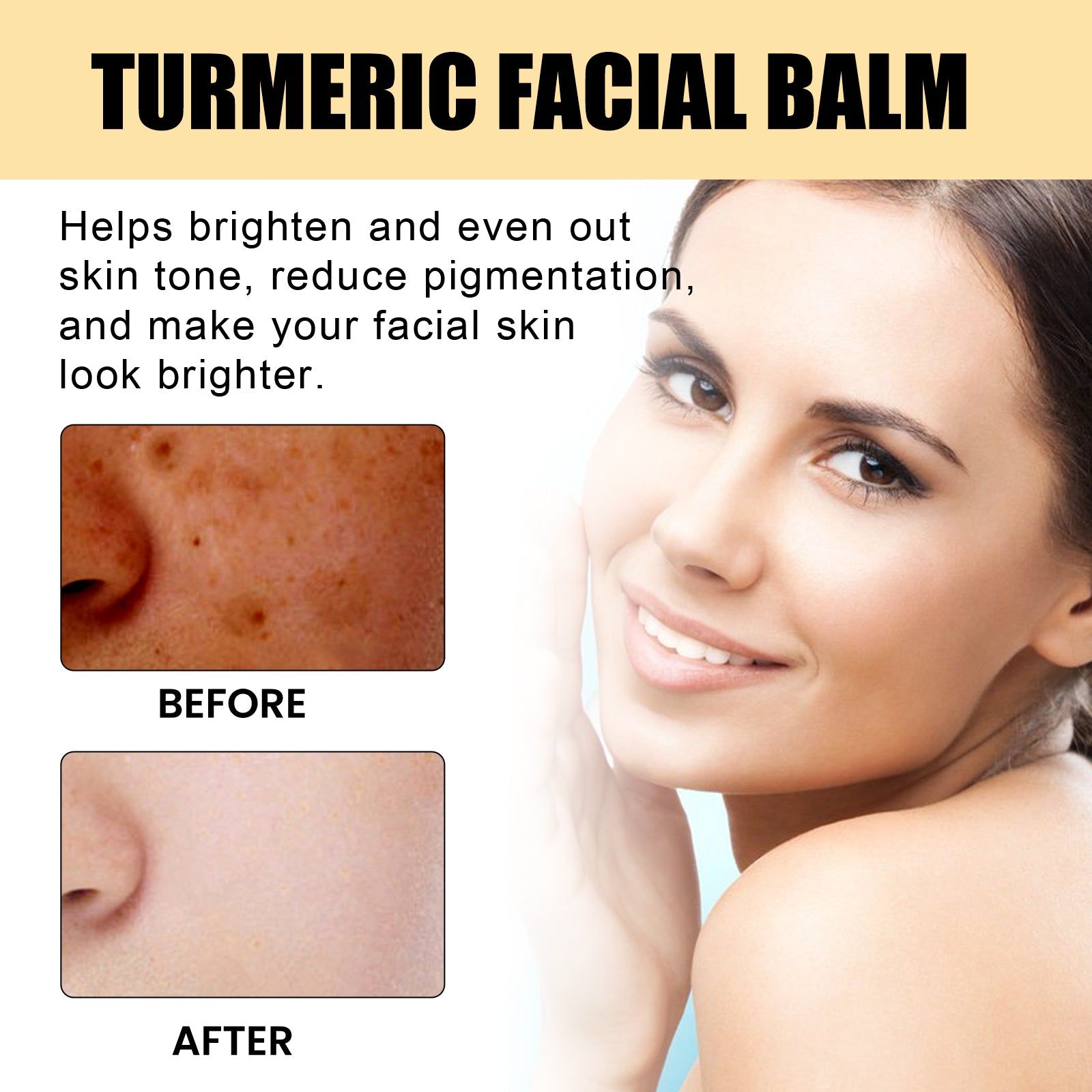 Brighten Skin Naturally with Turmeric Facial Care Stick, Hydrating, Pigmentation Reducer ,15g