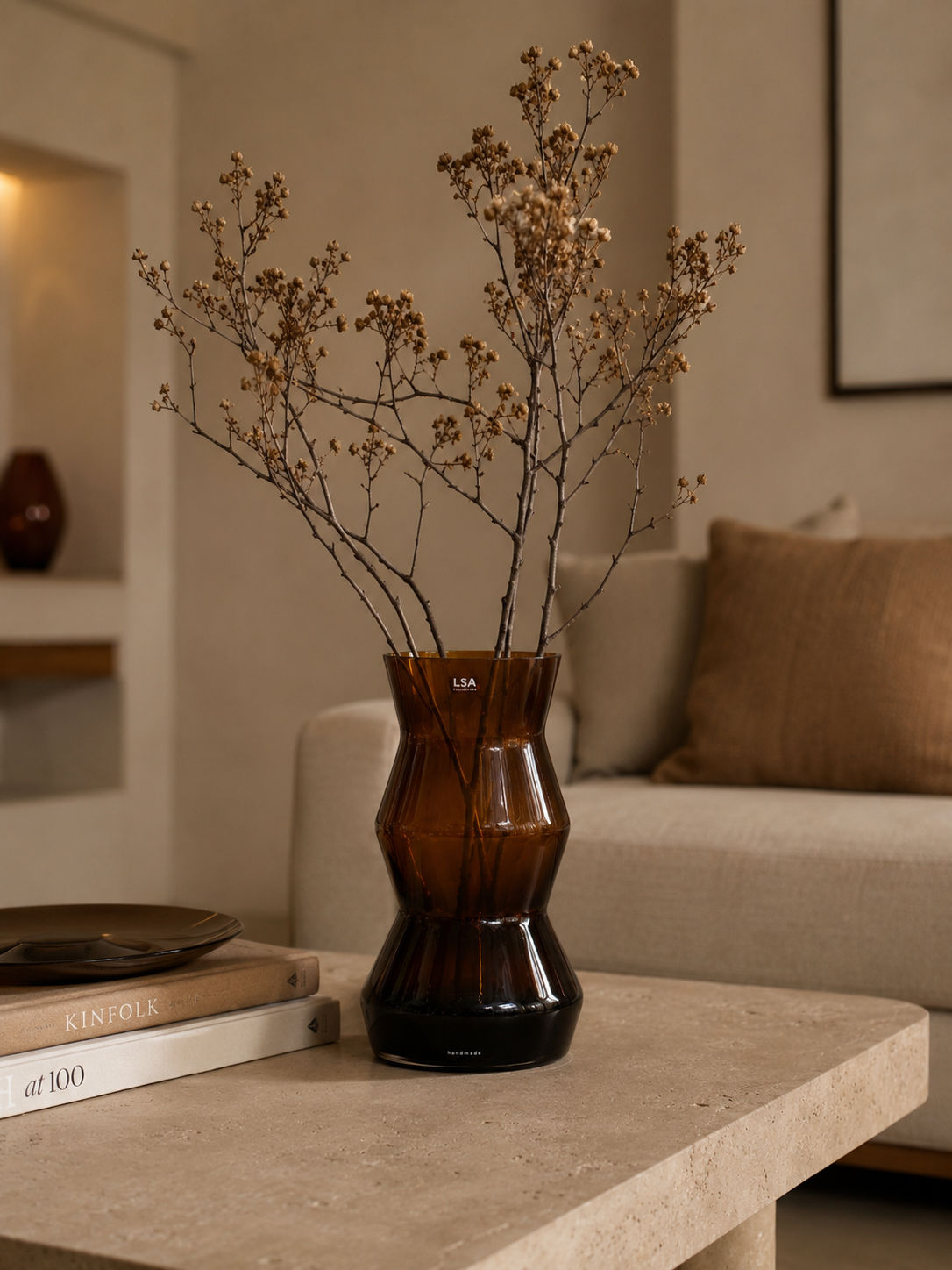 Tati deco LSA vase cognac color