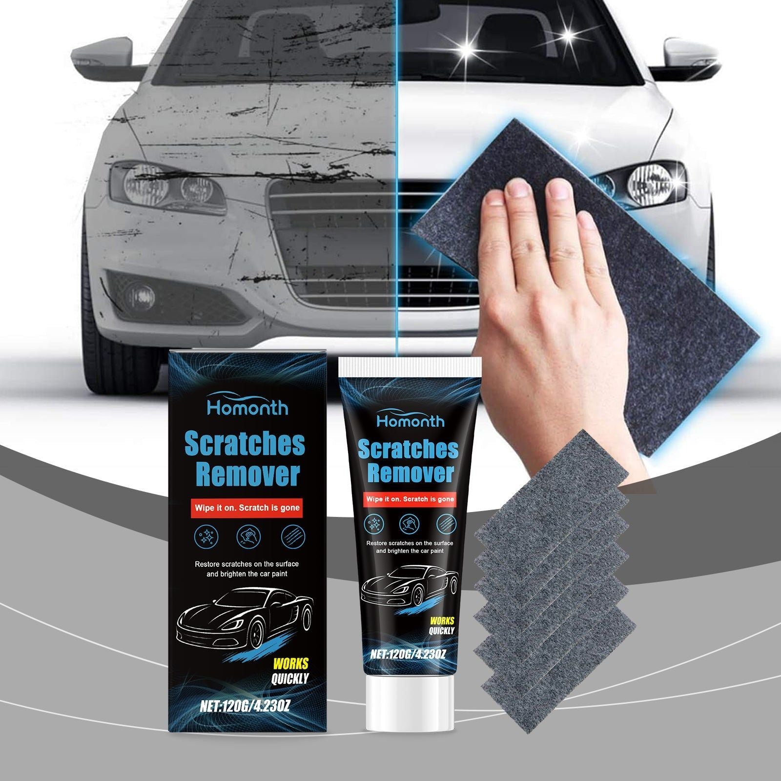 Car Scratch Repair Kit, Instant Scratch Fix, Glossy Finish, Easy Touch-Up ,1set