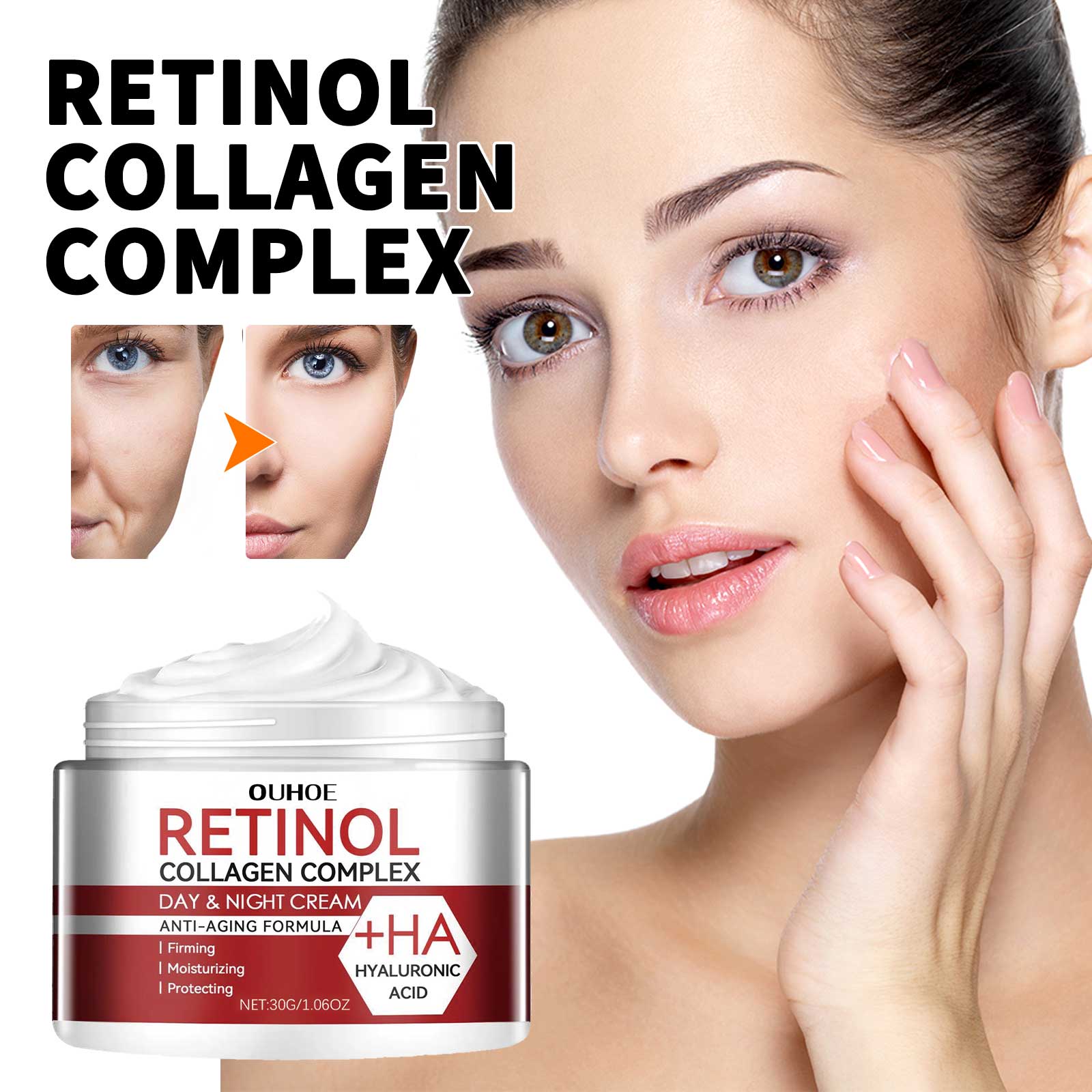 Deep Moisturizing Retinol Cream, Fade Fine Lines, Firm Skin, Anti-Aging, Hydrating ,30g