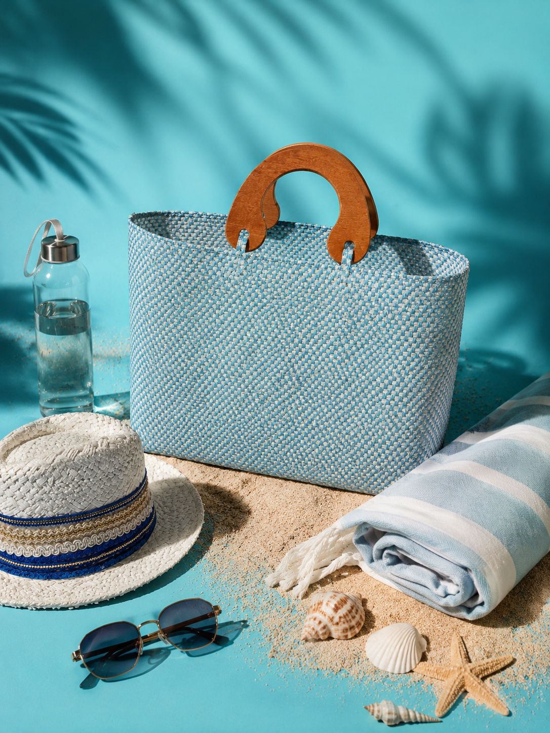By Rita Raphael Blue Handmade Beach Bag