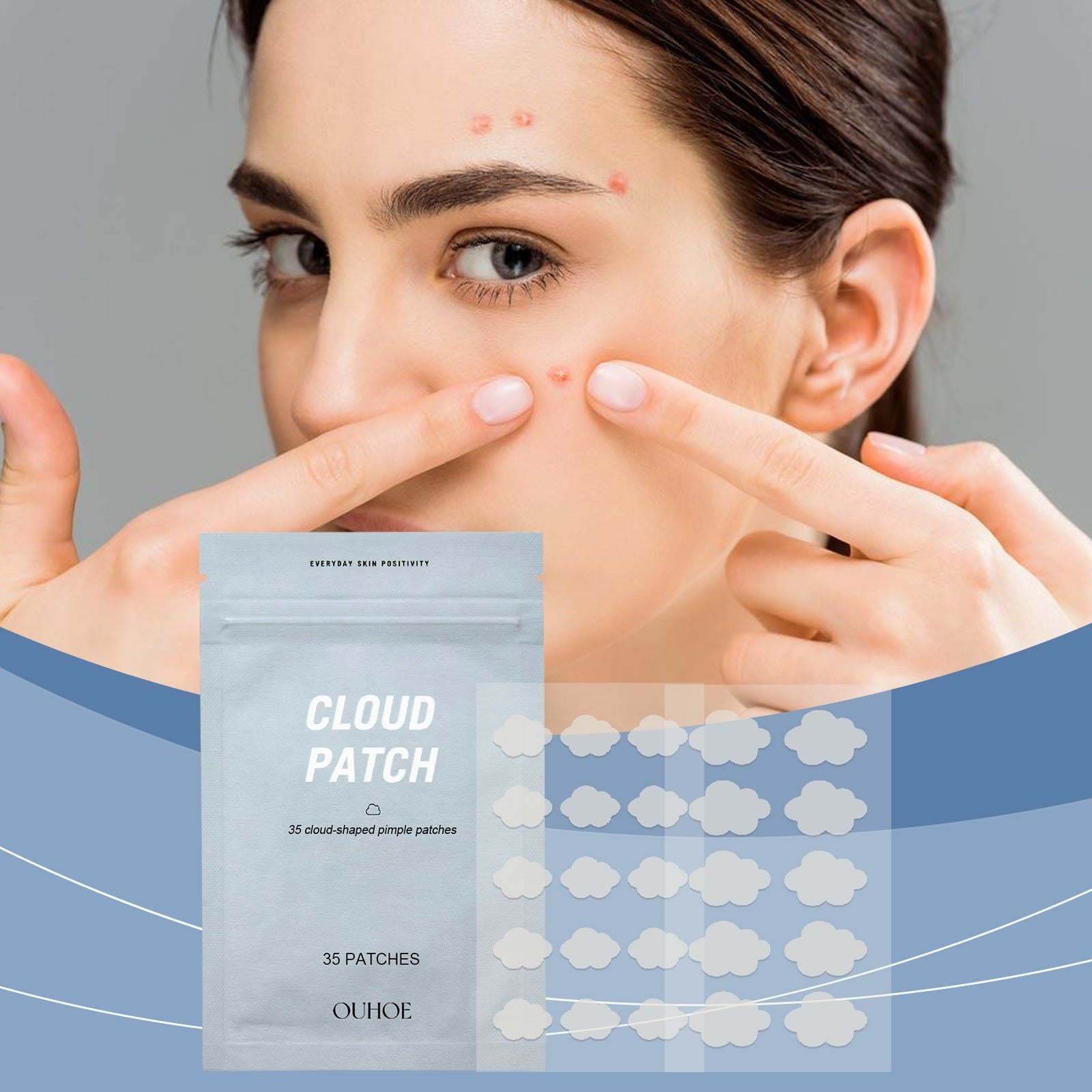 Cloud Acne Patch for Skin Repair, Clear Pimples Fast, Invisible Acne Treatment ,35 patches