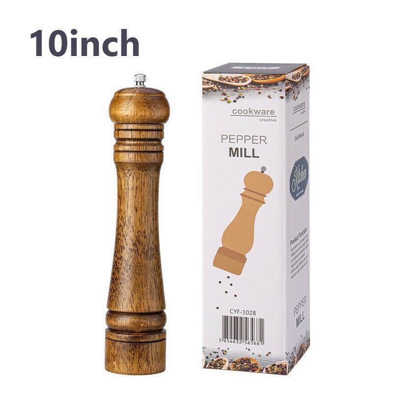 Salt Pepper Grinder Vintage Wooden Oak Spice Mill Blender Stick Kitchen Tool