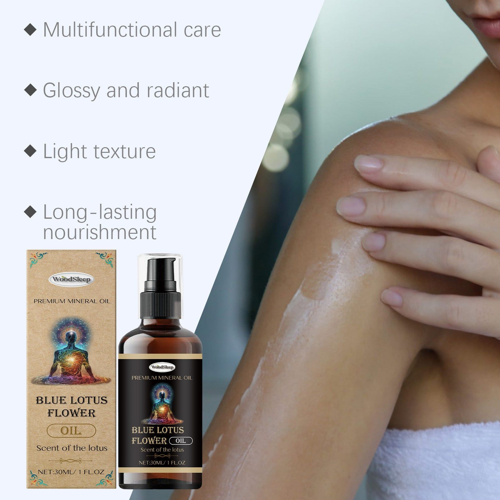 Blue Lotus Body Care Essential Oil, Moisturizing Hair and Nail Treatment, Natural Skin Nourishment ,30ml/box