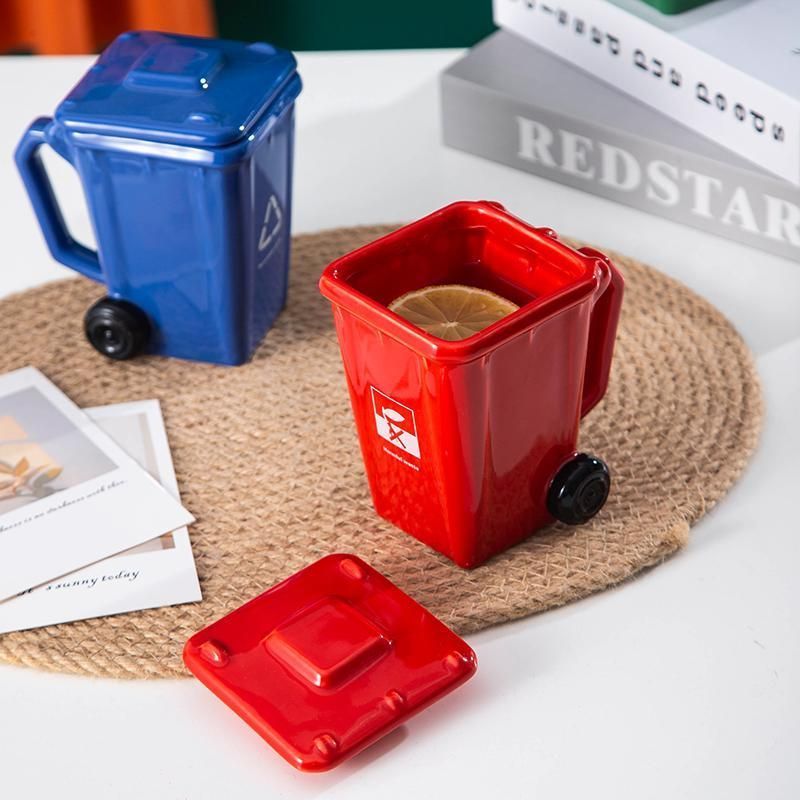 Ceramic Mug Recycling Bins Shape Cup Creative Coffee Mug Gift Home Decoration