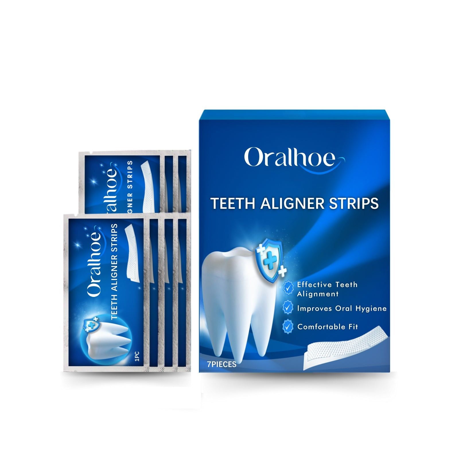 Achieve Bright Clean Teeth, Whiten & Protect Gums with Strips ,7pcs