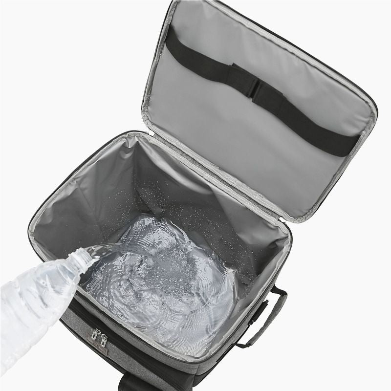 Rolling Insulated Food Delivery Cooler Bag with Telescopic Handle