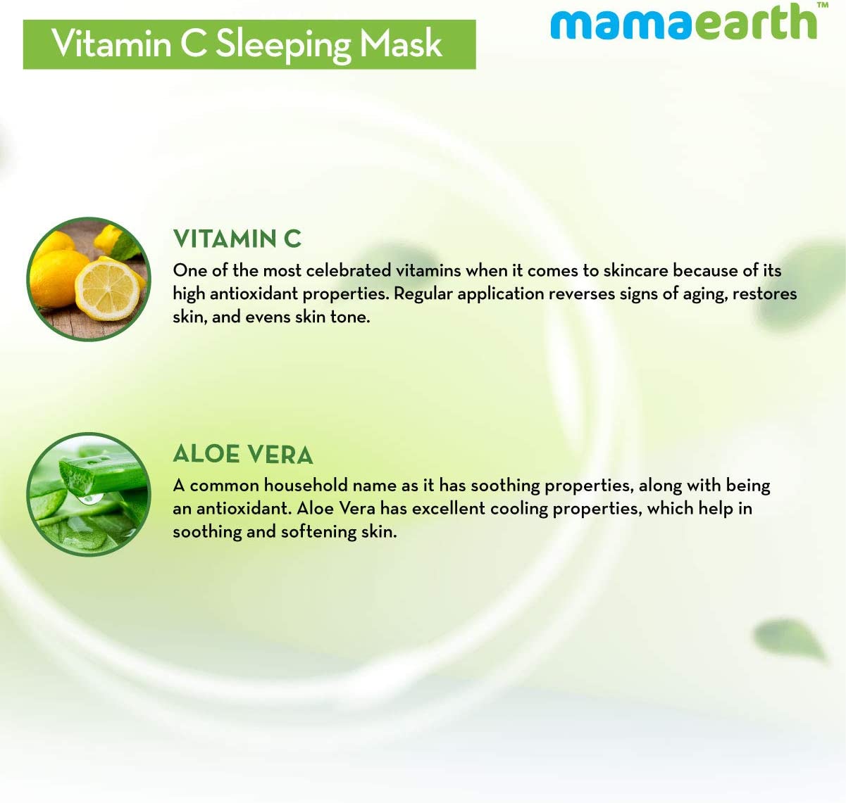 MAMAEARTH Vitamin C Sleeping Mask For Skin Illumination, 100 Gm