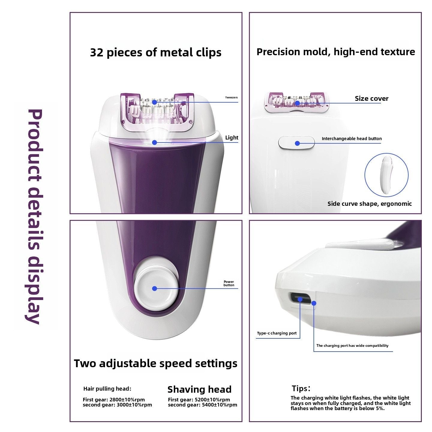 3-in-1 Women's Hair Remover Epilator