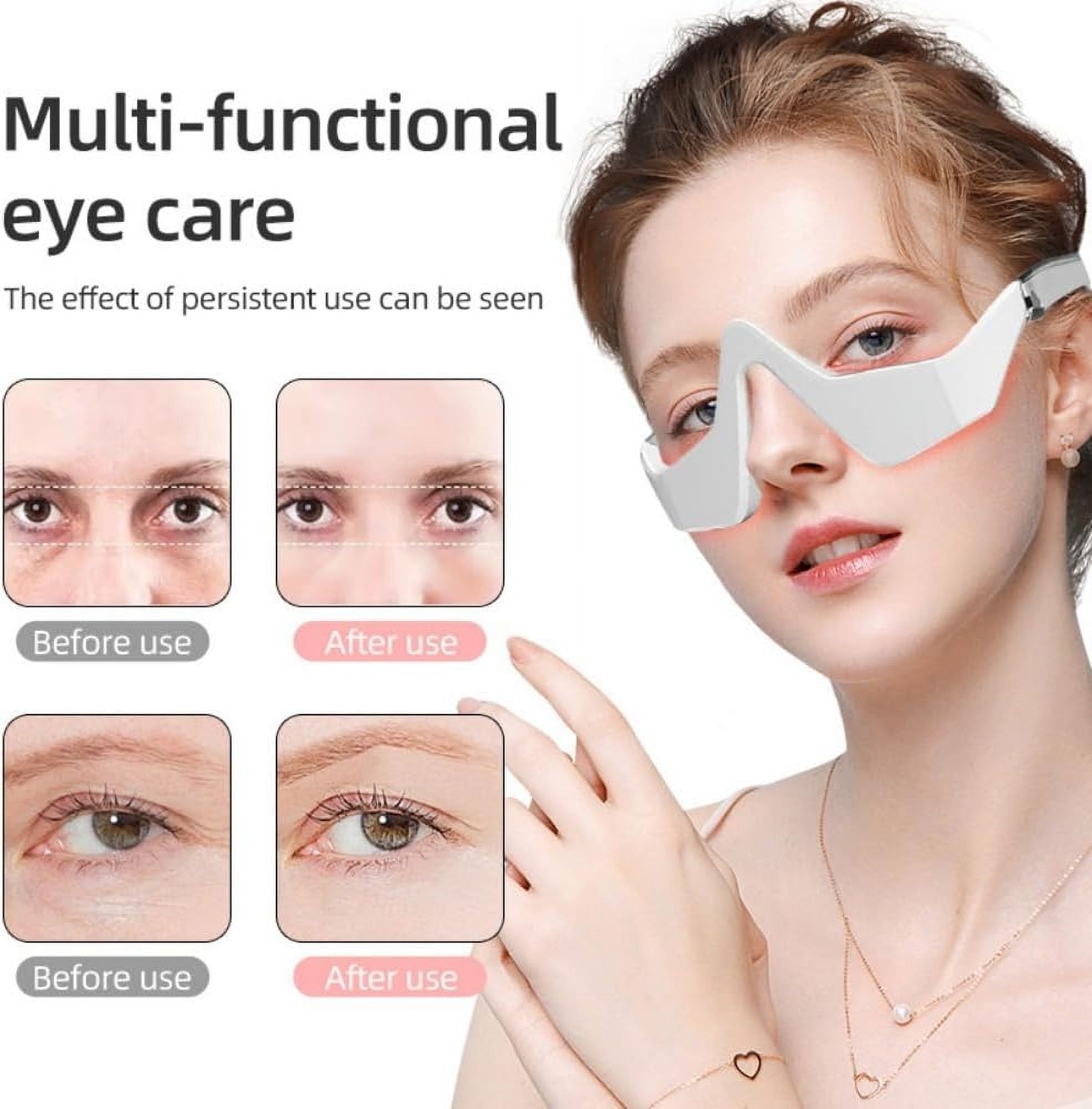 Heated Eye Wrinkle Massager Microcurrent Red Light Therapy for Puffiness Dark Circles