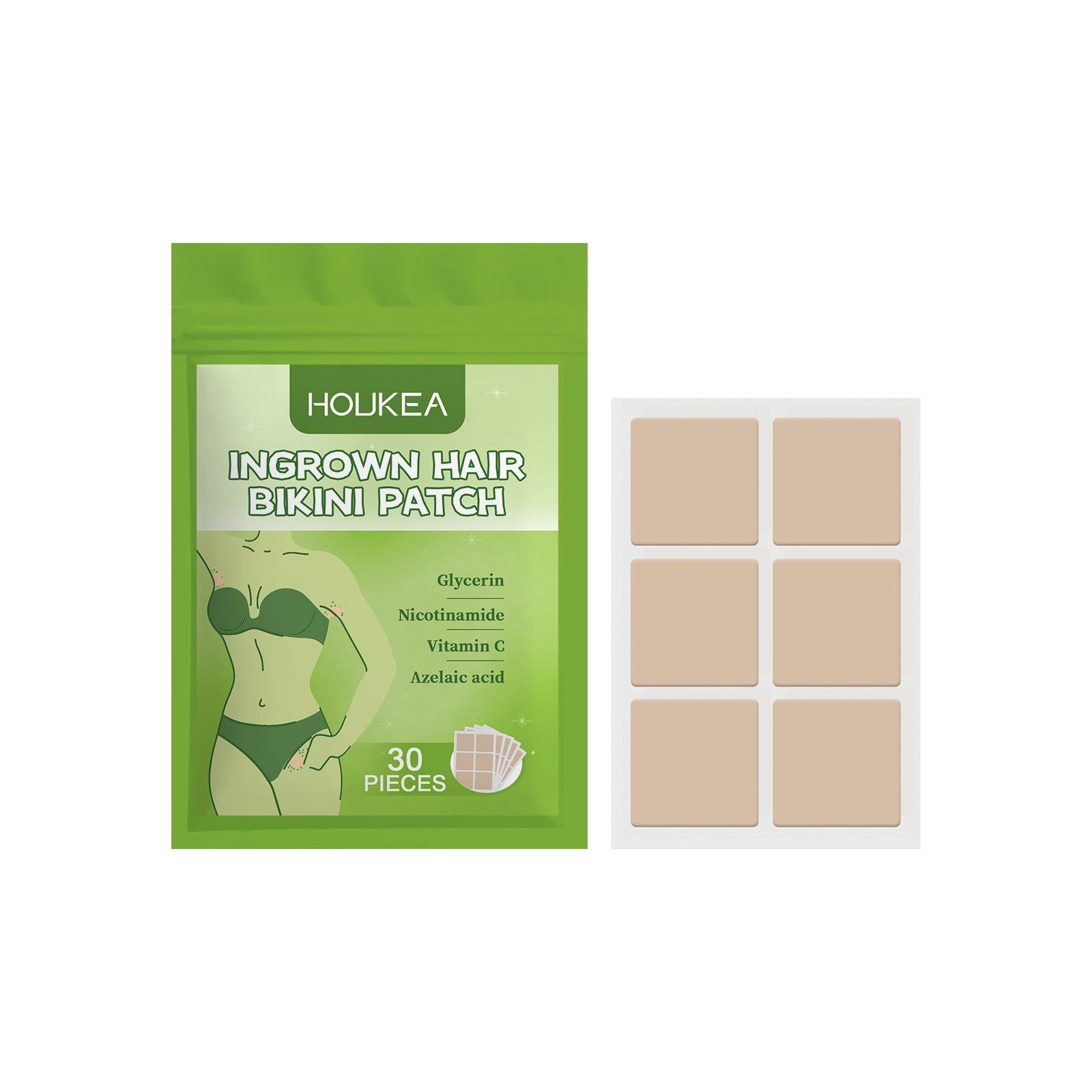 Body Care Patch, Daily Skin Brightening, Soothes Redness, Hair Removal ,30 pieces