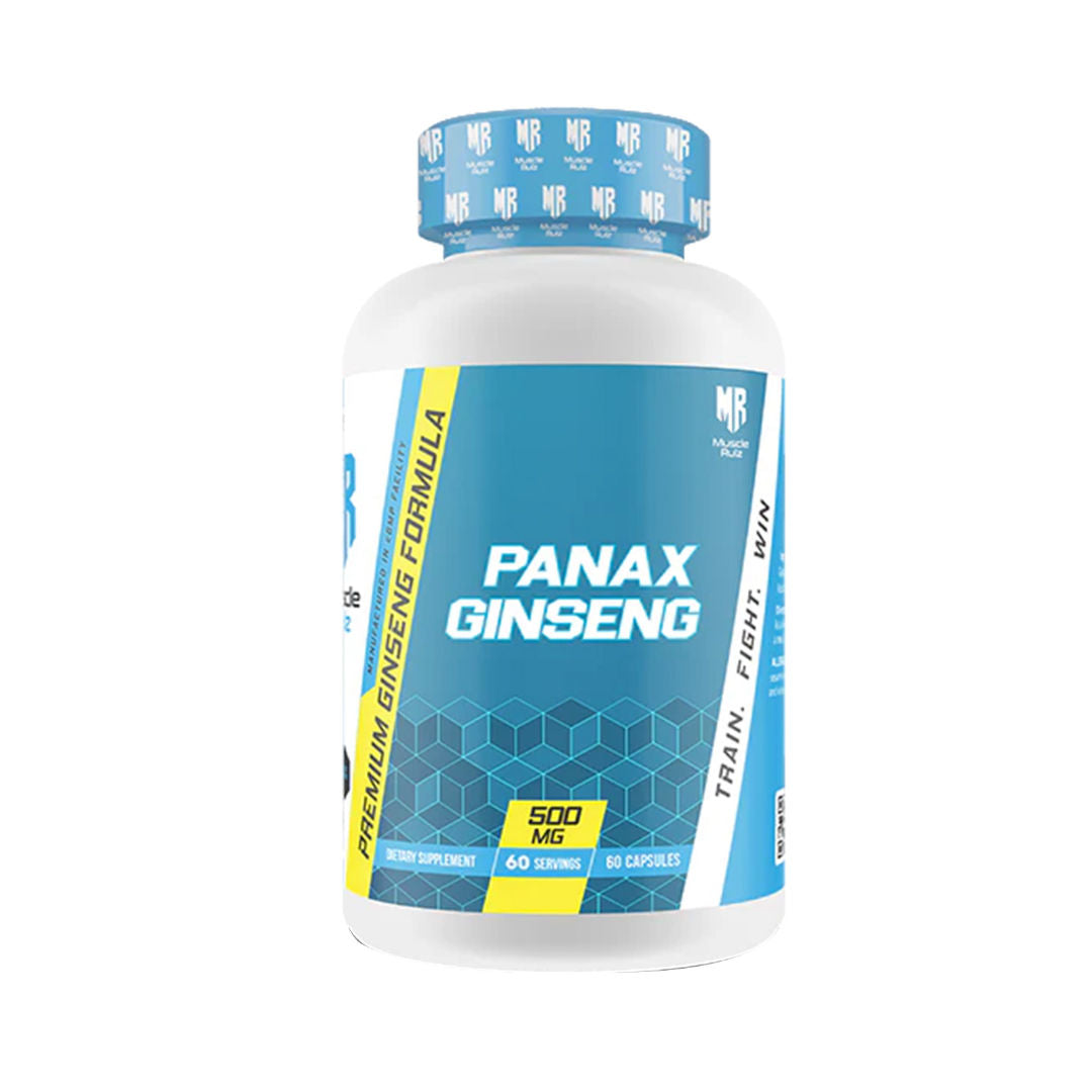 Muscle Rulz Panax Ginseng 500 mg, Immune Booster, Increase Stamina,60 Capsules